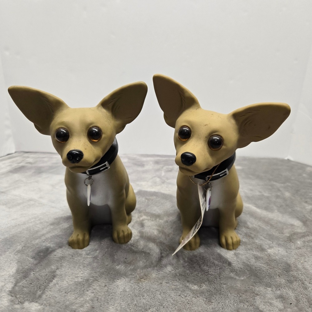Vintage 1998 Taco Bell Chihuahua Bobblehead Set of 2 Fun-4-All Corp Style 81153